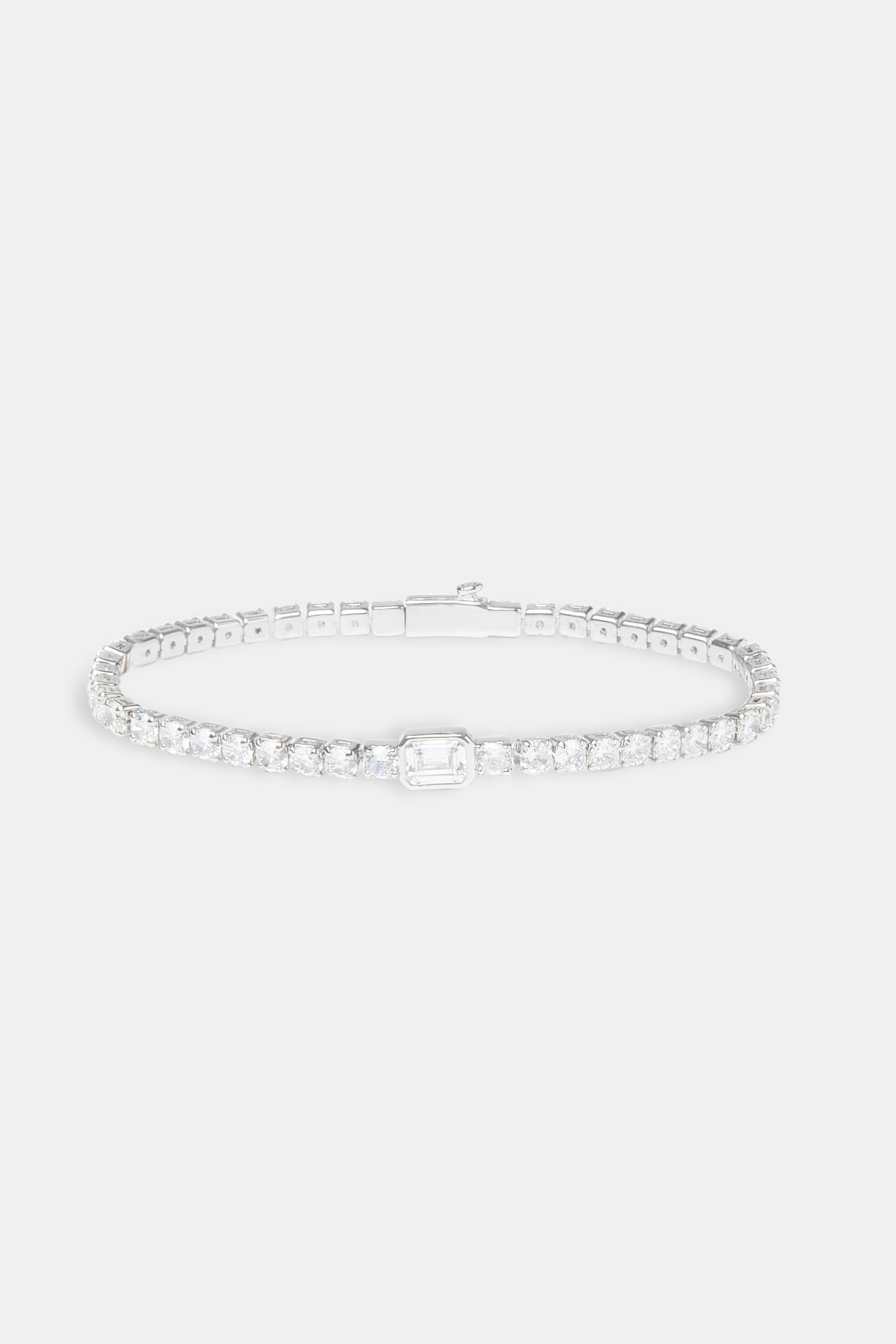 Tennisarmband mit klarem Edelstein – Weiß, 3 mm